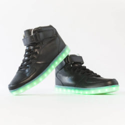 DNK Black Shoes Green LED